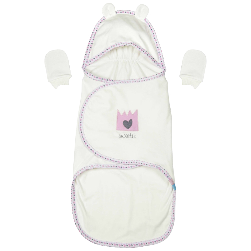 53419قنداق چسبی نوزاد قلب و تاج رزبرن RoseBorn