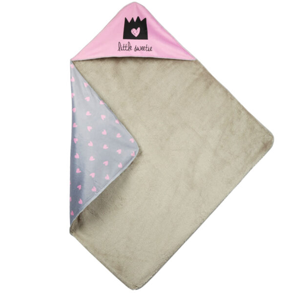 پتو دورپیچ کلاه دار تاج و قلب رزبرن RoseBorn