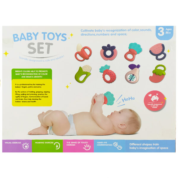 ست 8 تکه دندان گیر طرح میوه ای Baby Toys Set
