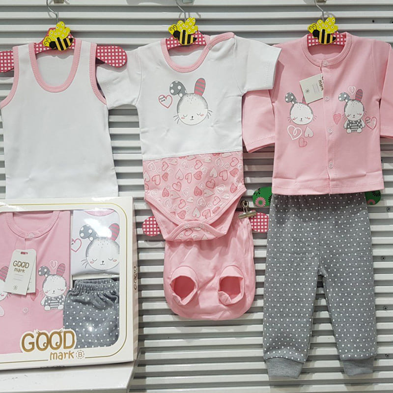 ست 5 تکه بیمارستانی نوزاد فیل و نامه GoodMark