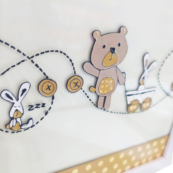 قاب عکس تابلو ویترای طرح فیل و پرچم