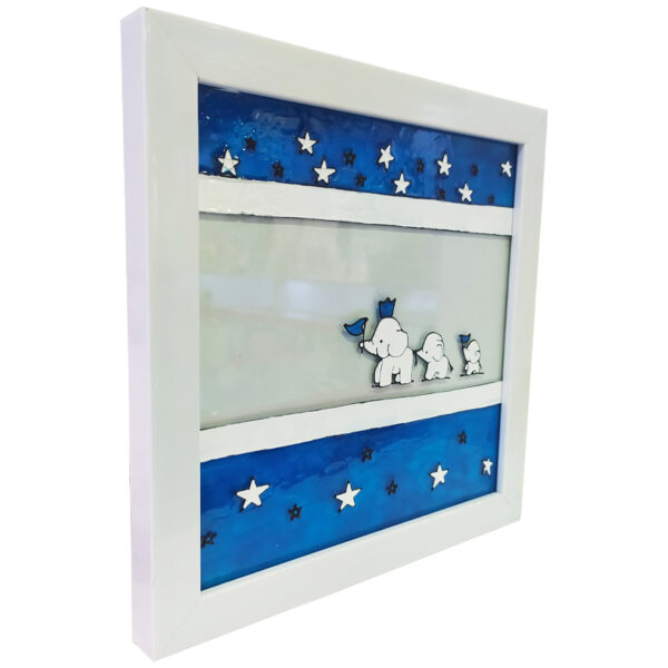 قاب عکس تابلو ویترای طرح فیل و پرچم