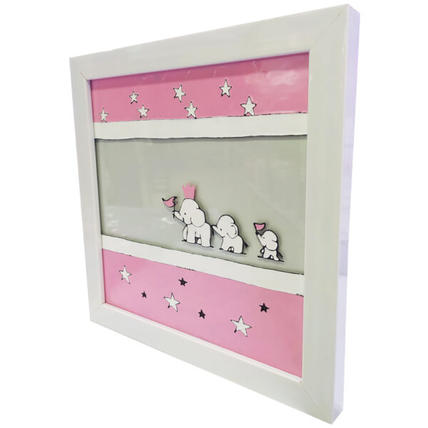 قاب عکس تابلو ویترای طرح فیل و پرچم