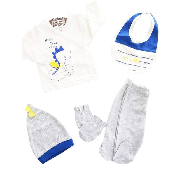 ست 5 تکه نوزادی آستین بلند طرح دایناسور Imaj