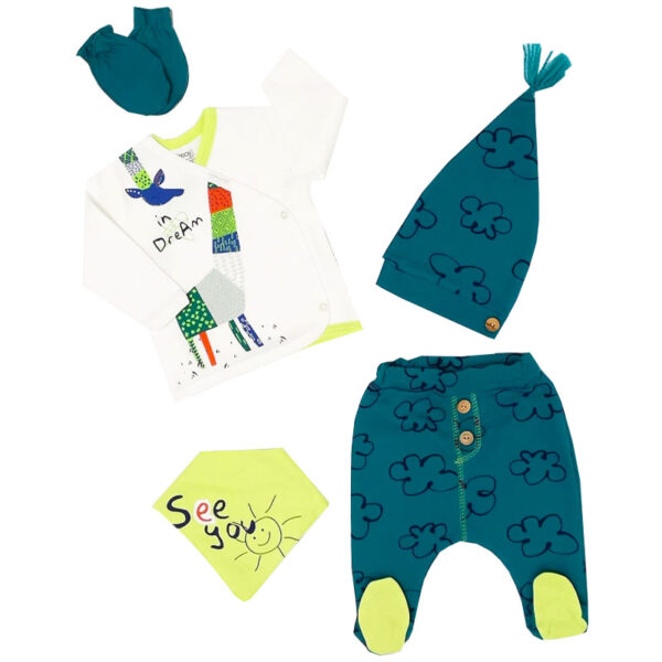 ست 5 تکه نوزادی آستین بلند طرح دایناسور Imaj