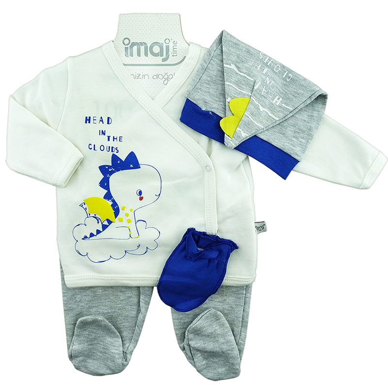 ست 5 تکه نوزادی آستین بلند طرح دایناسور Imaj