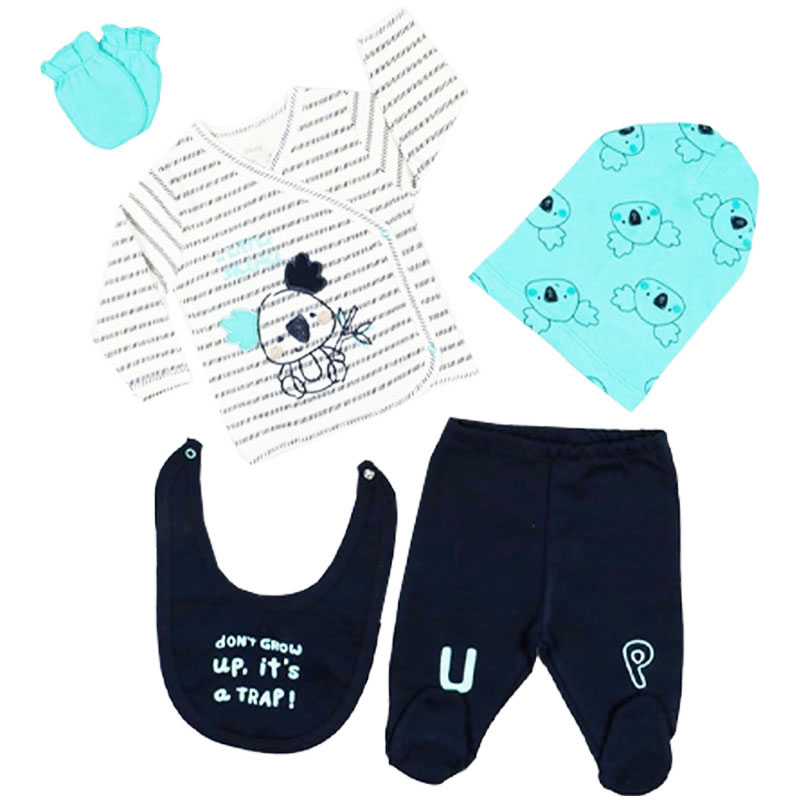 ست 5 تکه نوزادی آستین بلند طرح دایناسور Imaj