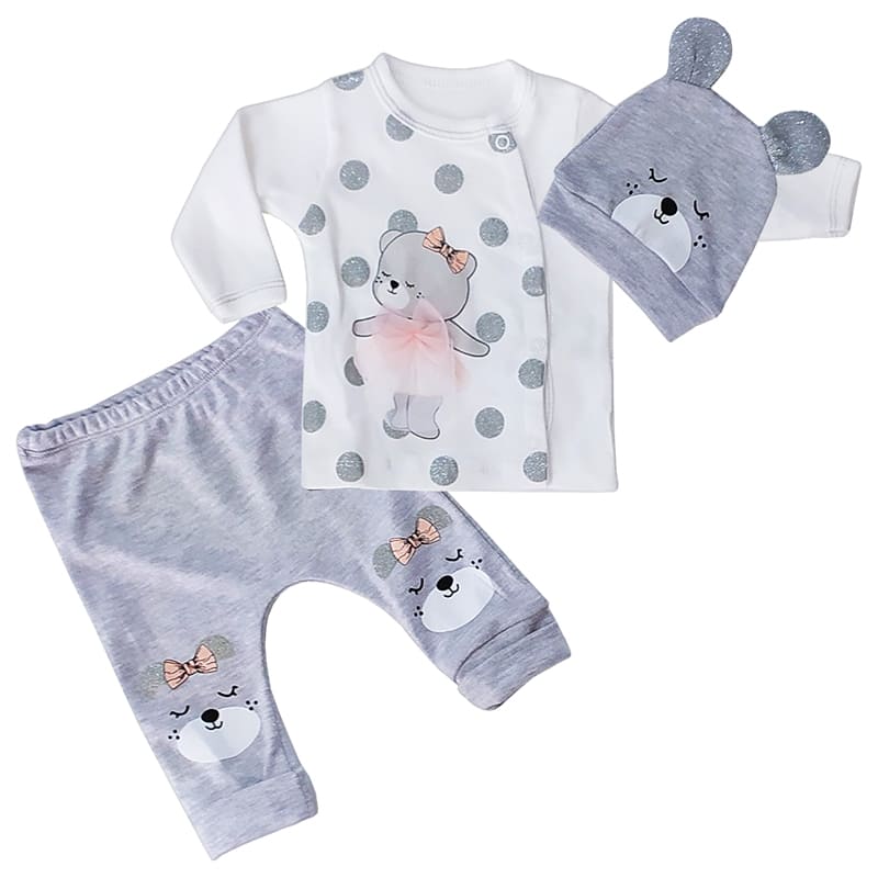 ست بلوز و شلوار 3 تکه طرح خرس Agucuk