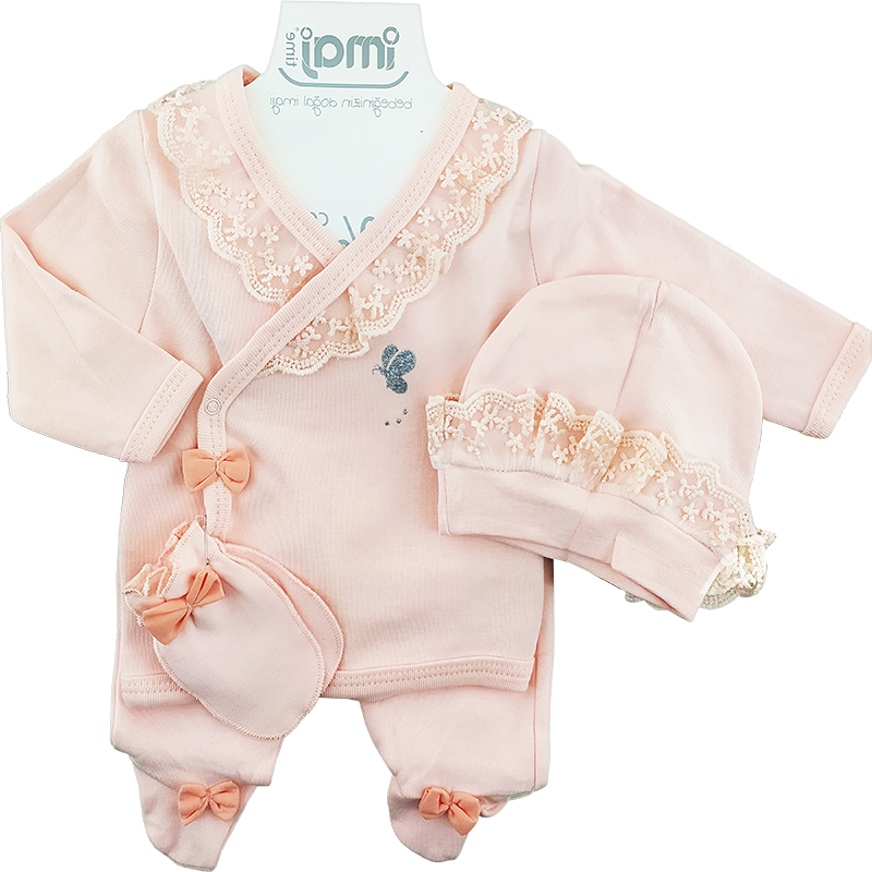 ست 5 تکه نوزادی آستین بلند پروانه دار Imaj