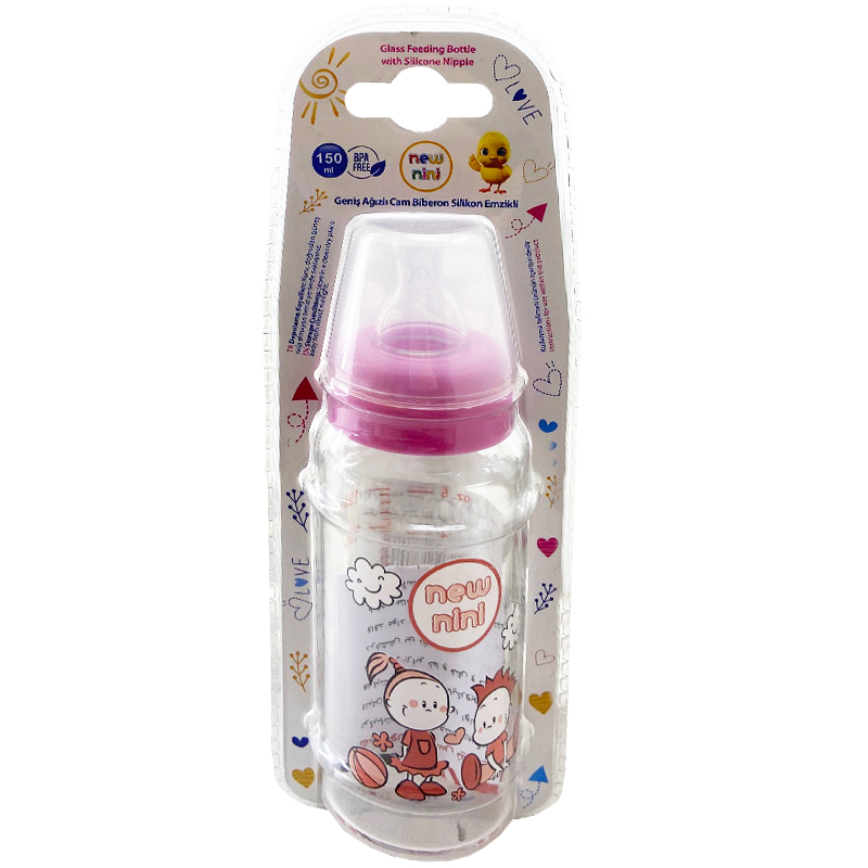 شیشه شیر پیرکس 100میل دهانه عریض New Nini