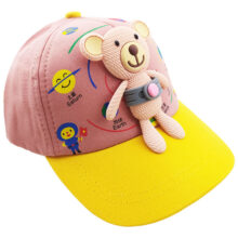 کلاه بچگانه نقاب دار طرح خرس کمر دار صورتی