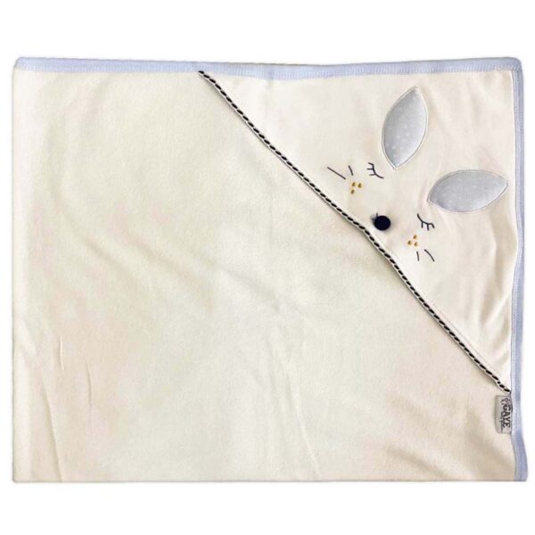 حوله چهارگوش کلاه دار طرح خرگوش آبی Gaye