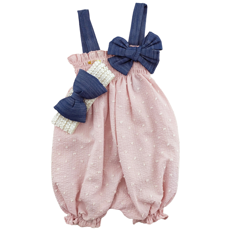 سرهمی (رامپر) رکابی نخی پاپیون دار baby Kokko