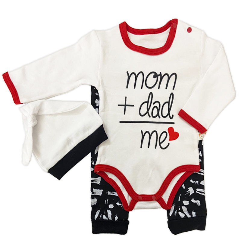 ست زیردکمه و شلوار mom and dad قرمز Minisse