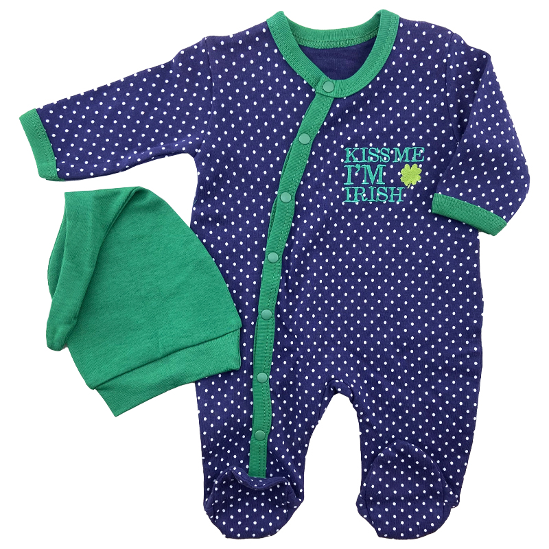 سرهمی و کلاه نوزادی خال دار سرمه ای Minisse