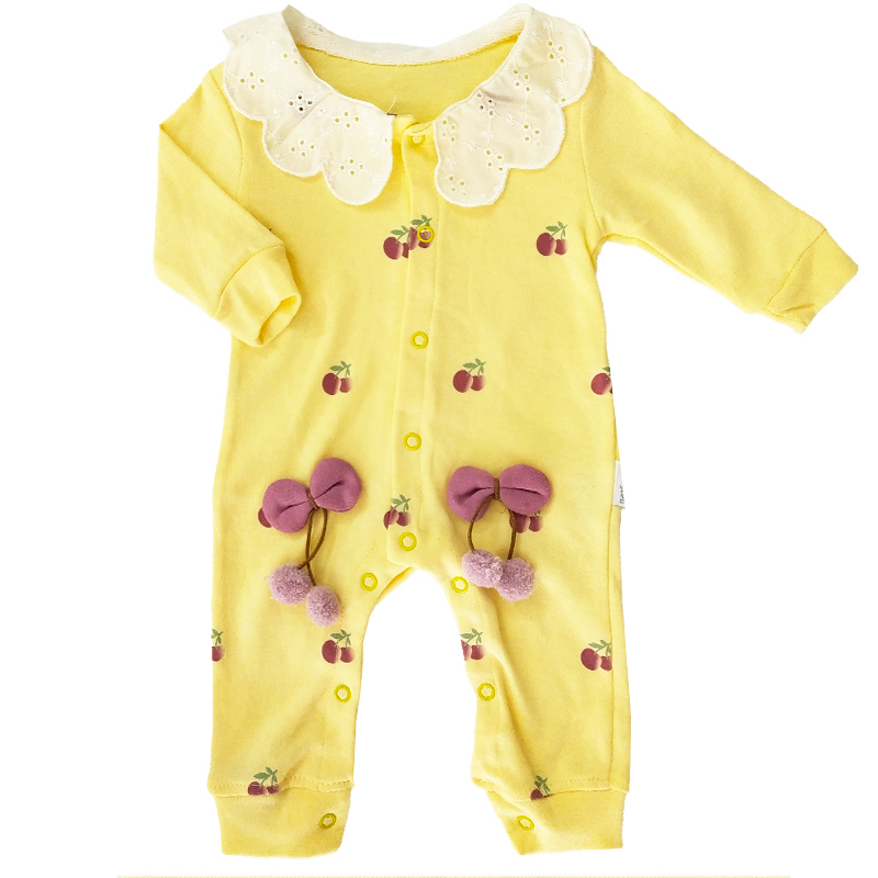 سرهمی و هدبند نوزادی یقه گلدوزی صورتی Minizeyn