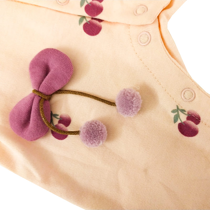 سرهمی و هدبند نوزادی یقه گلدوزی گلبهی Minizeyn