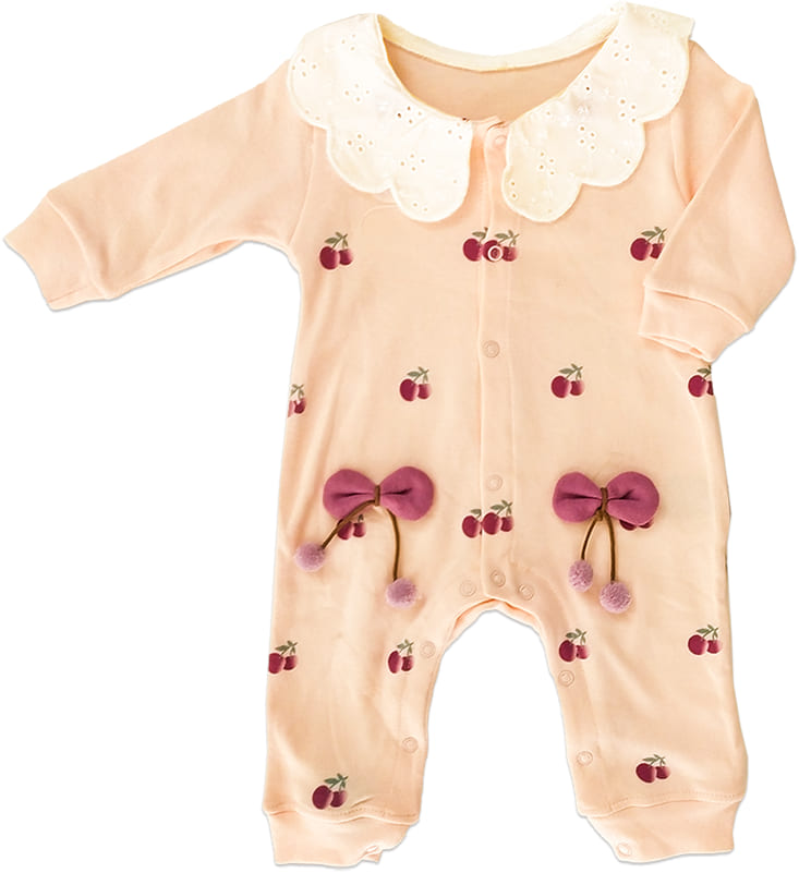 سرهمی و هدبند نوزادی یقه گلدوزی گلبهی Minizeyn