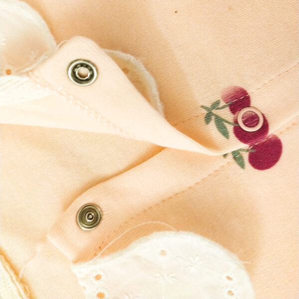 سرهمی و هدبند نوزادی یقه گلدوزی گلبهی Minizeyn