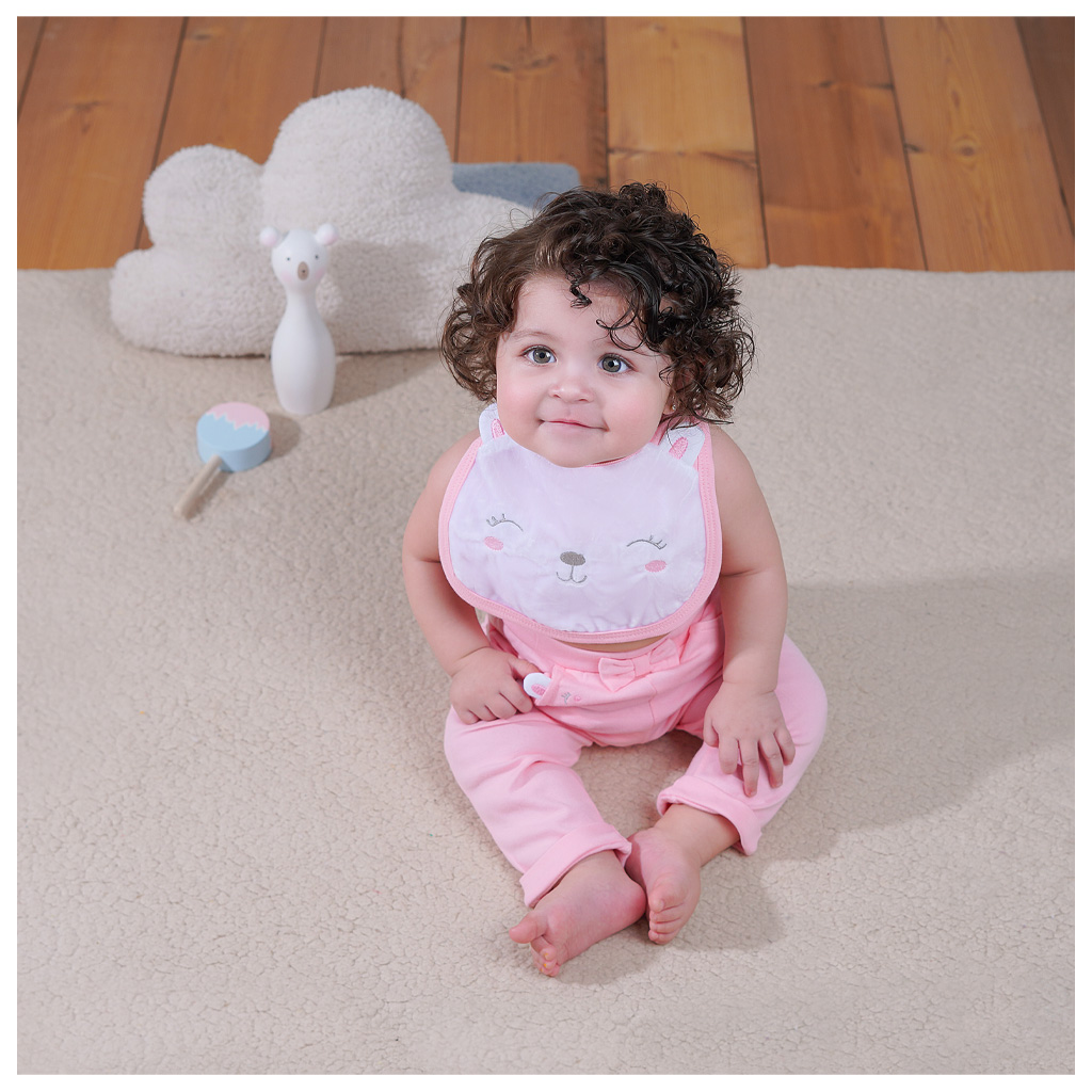 شلوار راحتی دخترانه ساده Lovely صورتی Nili