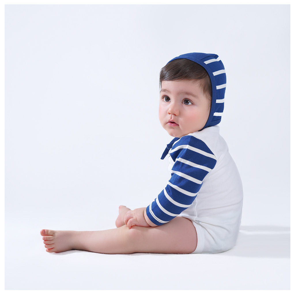 زیردکمه آستین بلند طرح زرافه راه راه نیلی Nili