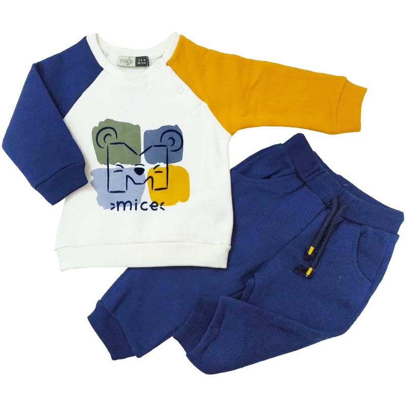 بلوز و شلوار پسرانه طرح Mice روبیک ایندیگو indigo