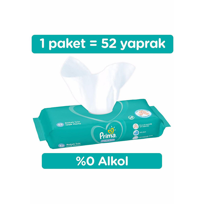 دستمال مرطوب گیاهی 72 عددی پریما Prima1