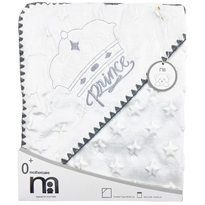 پتو پولیشی کلاه دار طرح ستاره و تاج مادرکر Mothercare2