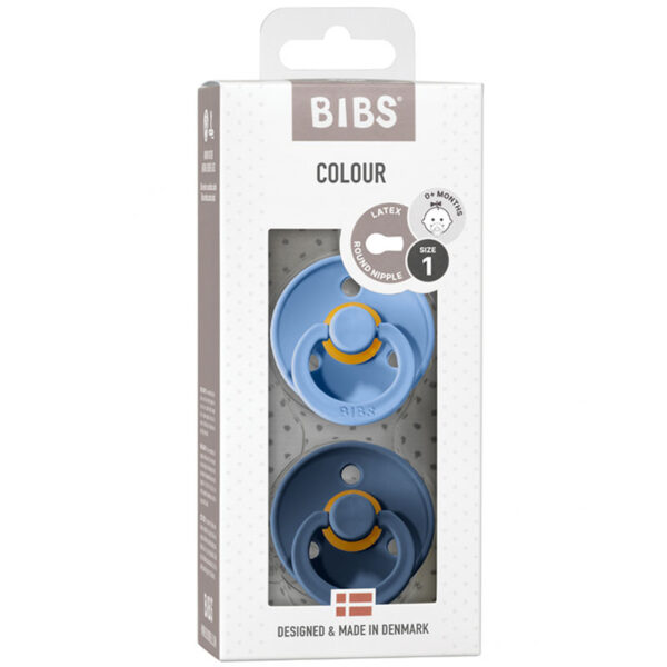 پستانک سرگرد 2 عددی سرمه ای-آبی بیبس Bibs1