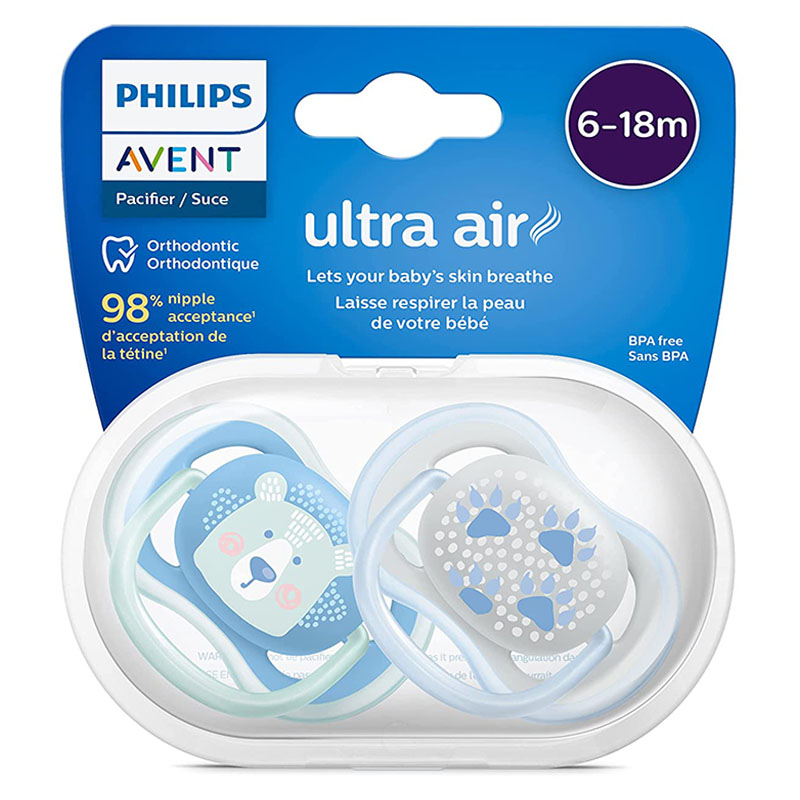 پستانک اولترا ایر 6-18 ماه خرس و ردپا اونت Avent