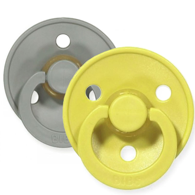 پستانک سرگرد 2 عددی زرد-طوسی بیبس Bibs