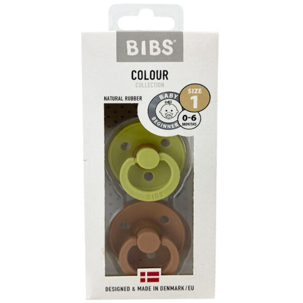 پستانک 2 عددی سرگرد سبز-قهوه ای بیبس Bibs2