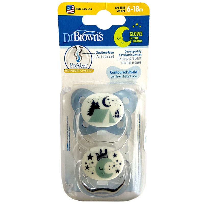 پستانک ارتودنسی شب تاب طرح ماه پسرانه دکتر براون Dr.Browns