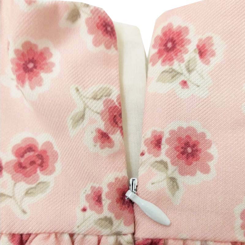 پیراهن مجلسی دخترانه گل دار صورتی ایندیگو indigo1