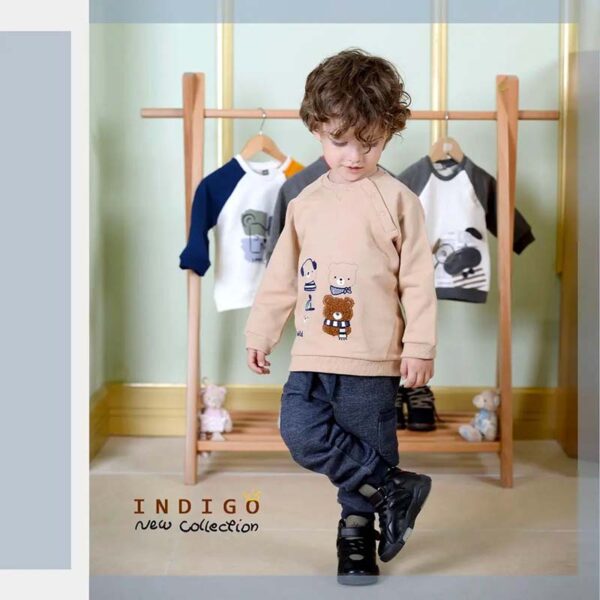 بلوز و شلوار چهار خرس کرمی ایندیگو