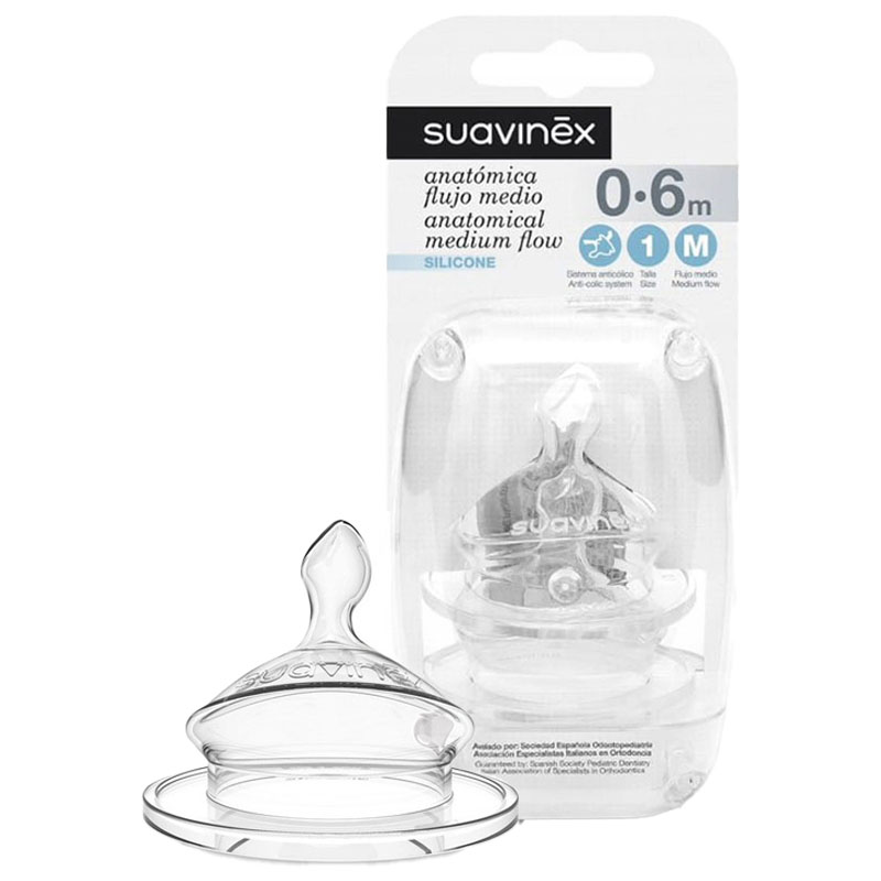 سرشیشه 2 عددی ارتودنسی مدیوم 0-6 ماه سواوینکس suavinex