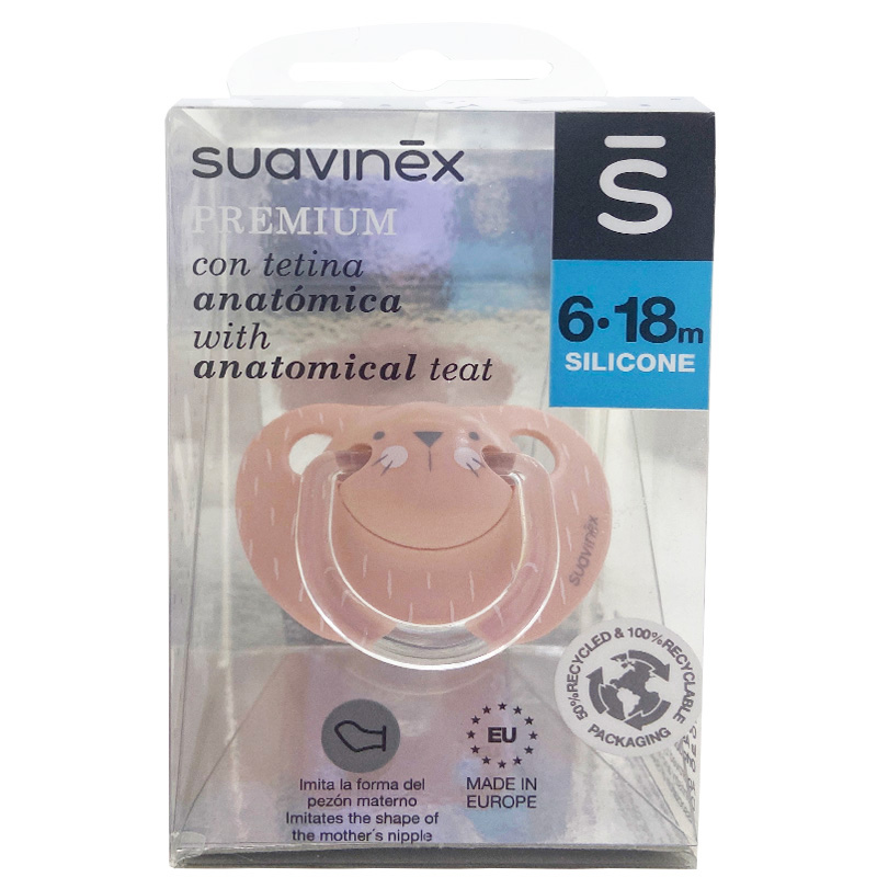 پستانک ارتودنسی 6-18 ماه خرگوش صورتی suavinex1