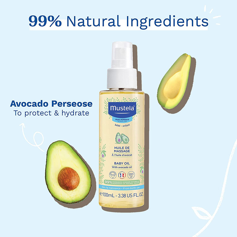 روغن ماساژ 99% ارگانیک 100 میل ماستلا Mustela1