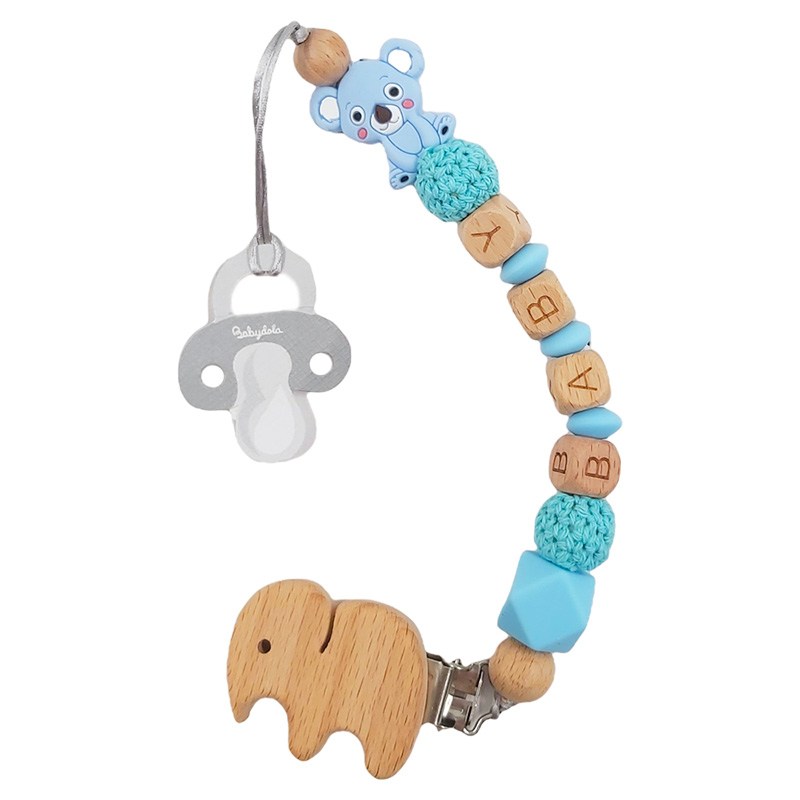 زنجیر پستانک فیل چوبی ماماس پاپاس Mamas Papas آبی