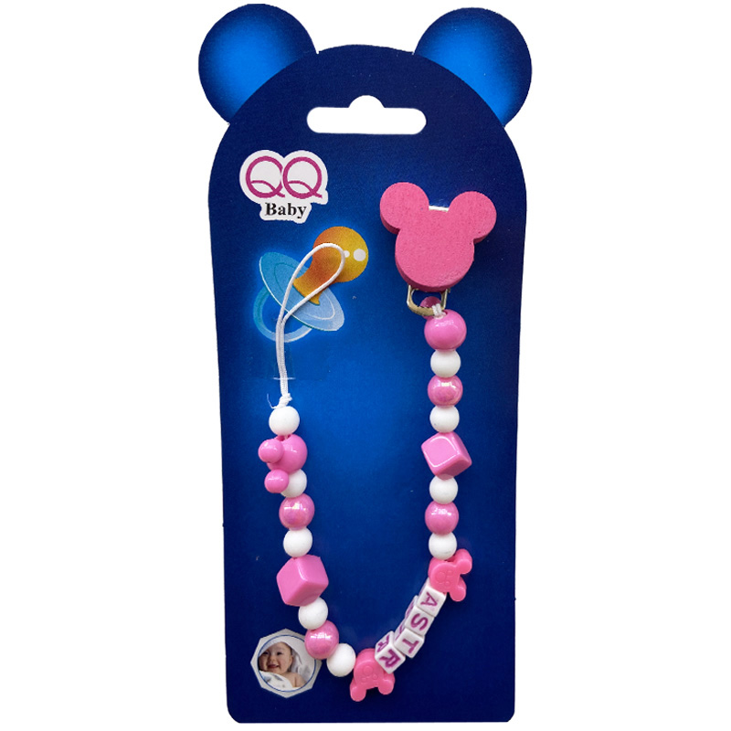 زنجیر پستانک میکی صورتی