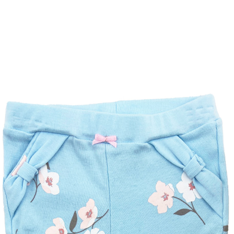 شلوار دخترانه گل دار Lovely آبی نیلی Nili1