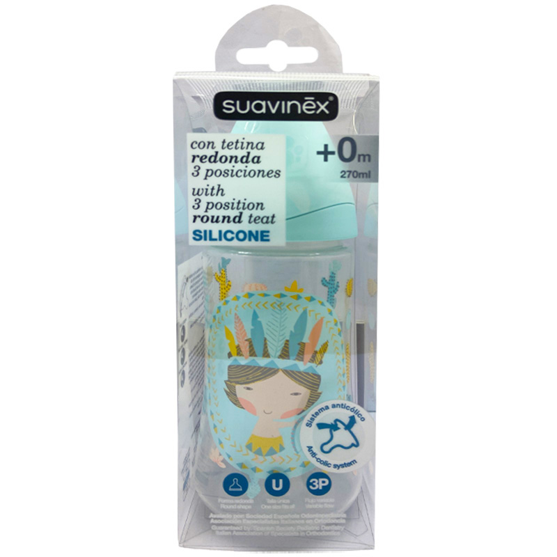 شیشه شیر 0+ ماه سرخپوست 270 میل سواوینکس suavinex