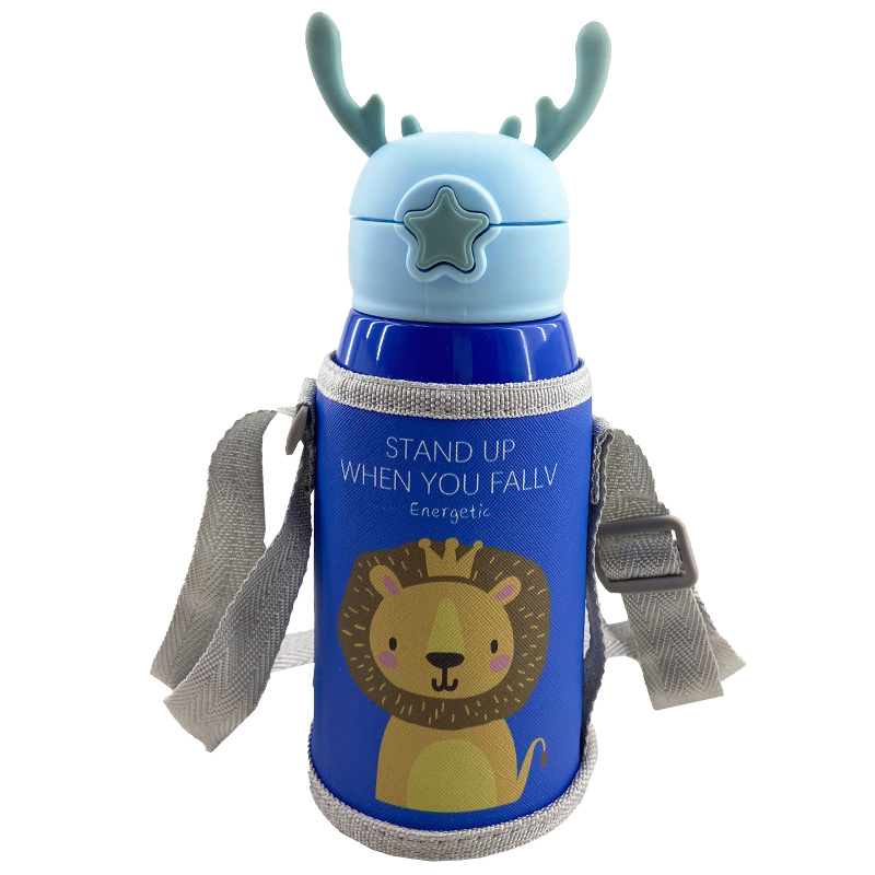 فلاسک استیل 550 میل طرح درب گوزن Love Baby آبی