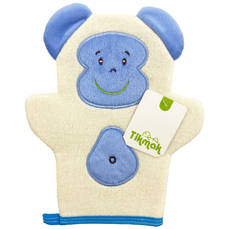 لیف حمام کودک طرح میمون عروسکی Tik Mak آبی