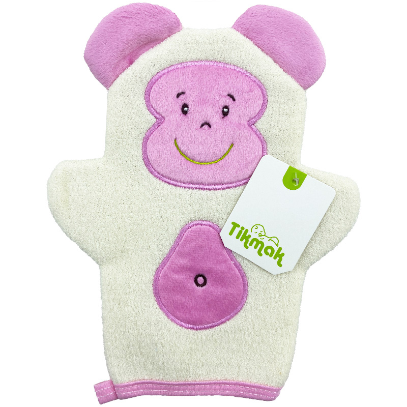 لیف حمام کودک طرح میمون عروسکی Tik Mak صورتی