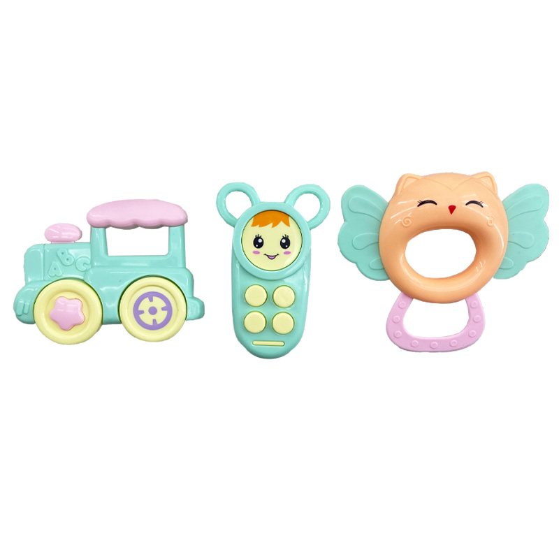 پک جغجغه 5 عددی پروانه و موبایل Puzzle Baby Rattle2