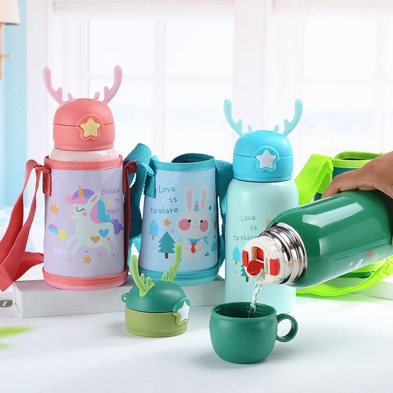 فلاسک استیل طرح گوزن بند دار Lucky Partner7