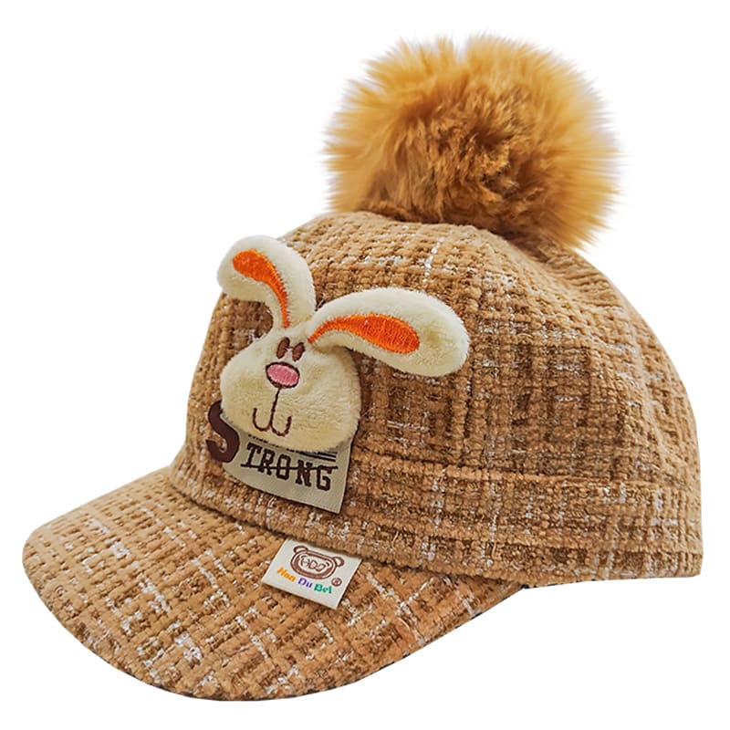 کلاه پوم دار خرگوش قهوه