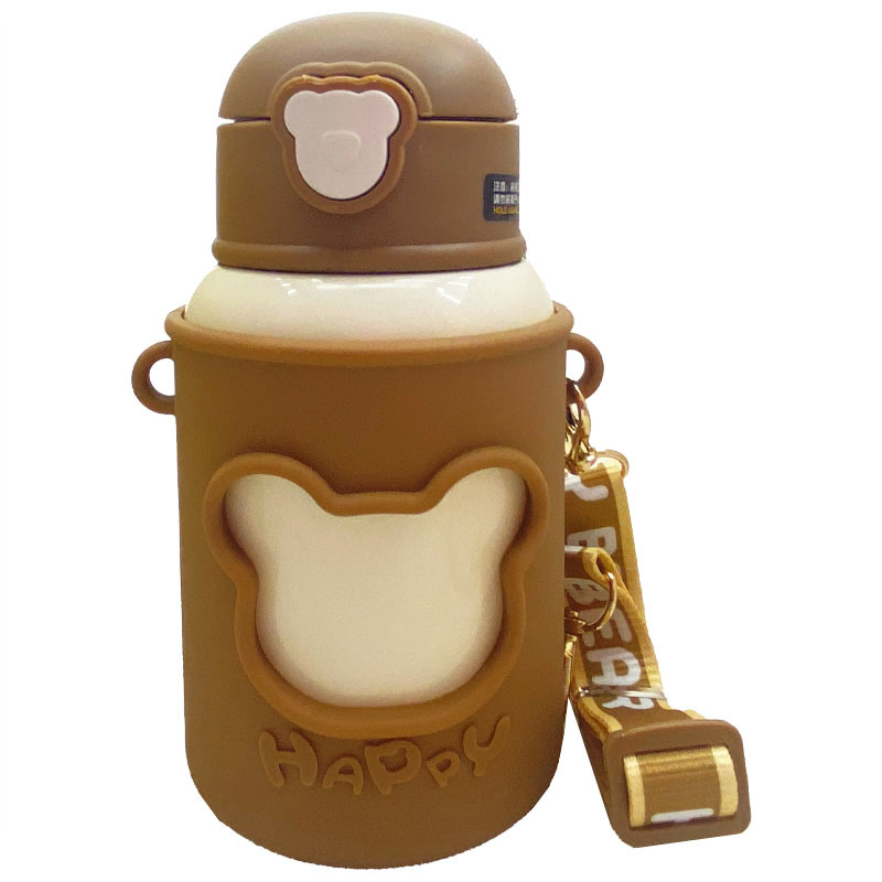 فلاسک استیل کودک با کاور سیلیکونی نی نو9