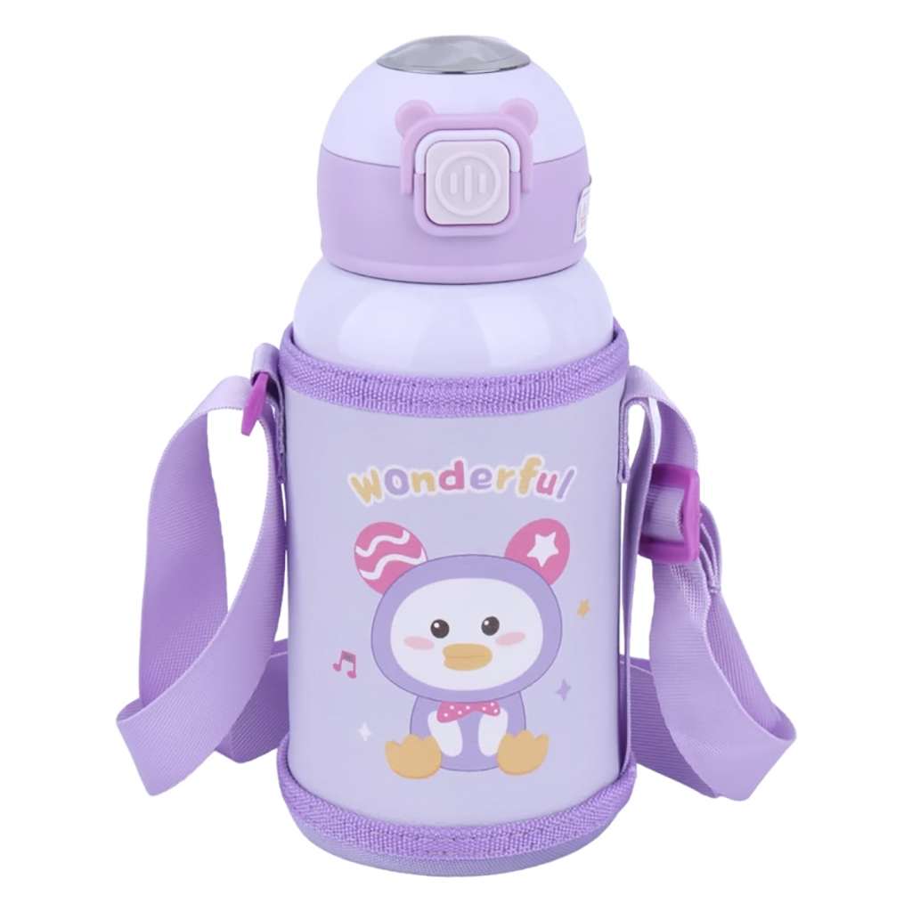 فلاسک استیل دماسنج دار بند دار wonderful بنفش